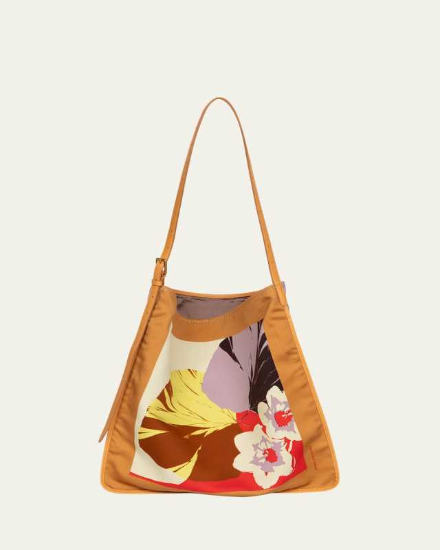 Medium Scarf Floral-Print Shoulder Bag